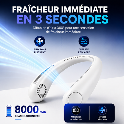 Ventilateur cou blanc rechargeable | SELVAIR