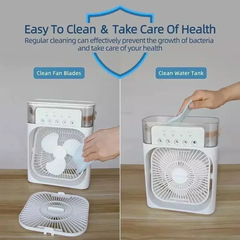 Rafraîchisseur d’air portable 3-en-1 SELVAIR | Ventilateur, humidificateur et LED