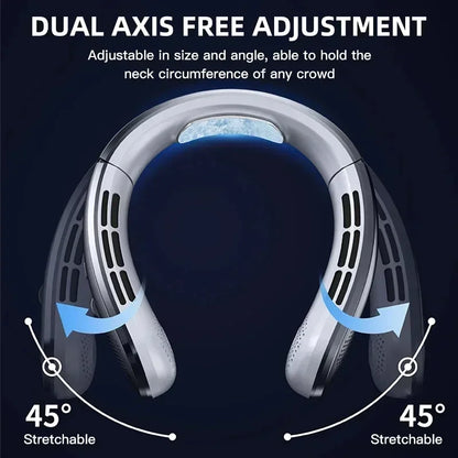 Ventilateur tour de cou bleu azur SELVAIR 8000mAh | Écran LED digital