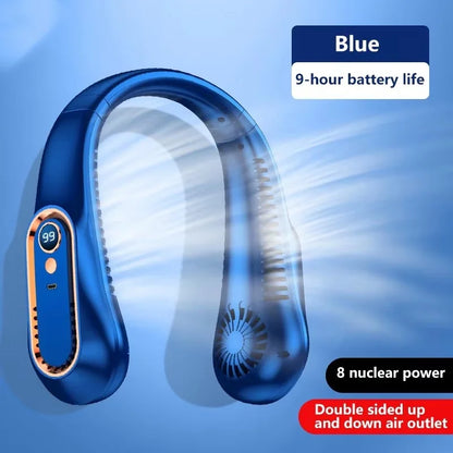 Ventilateur tour de cou blanc SELVAIR 8000mAh | Écran LED digital