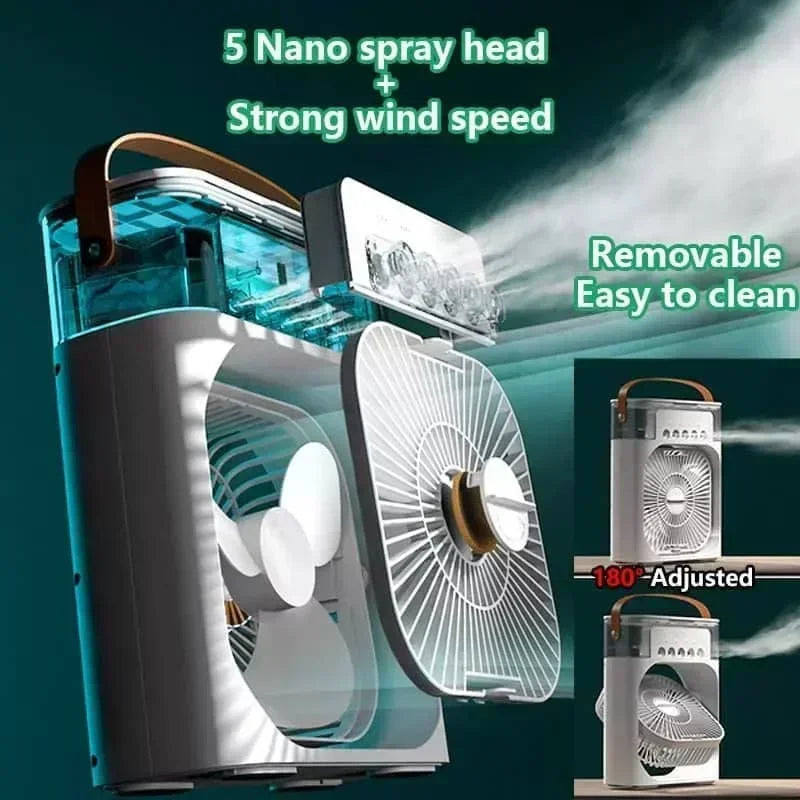 Rafraîchisseur d’air portable 3-en-1 SELVAIR | Ventilateur, humidificateur et LED