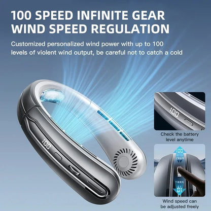 Mini ventilateur tour de cou blanc SELVAIR | Compact et rechargeable