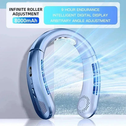 Mini ventilateur tour de cou bleu SELVAIR | Léger et rechargeable