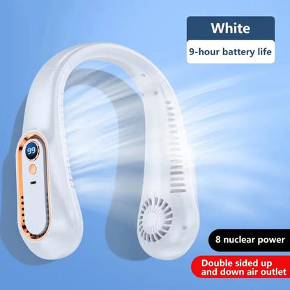 Ventilateur tour de cou bleu SELVAIR 8000mAh | Écran LED digital