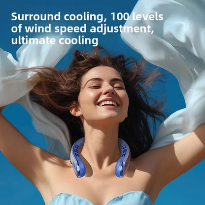 Ventilateur tour de cou blanc SELVAIR 8000mAh | Écran LED digital