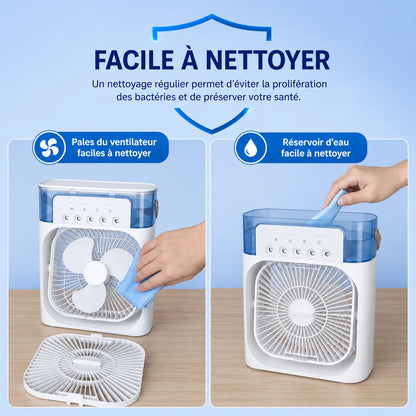 Ventilateur brumisateur 3-en-1 SELVAIR blanc | Rafraîchisseur, humidificateur et LED