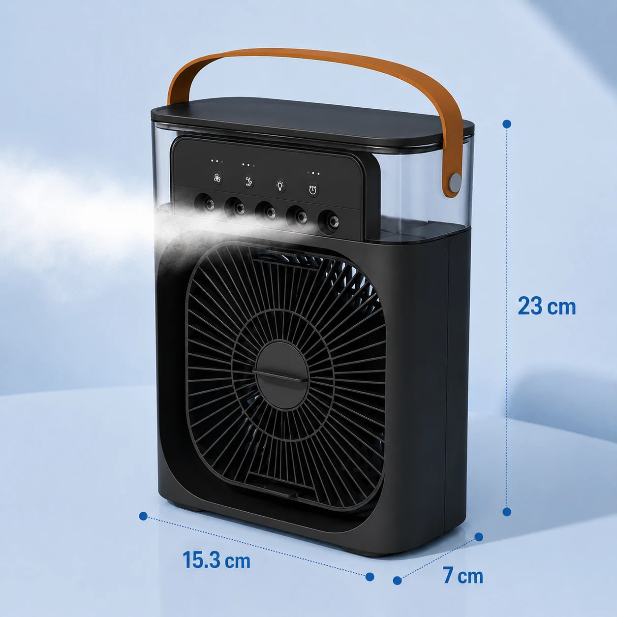 Ventilateur brumisateur 3-en-1 SELVAIR noir | Rafraîchisseur, humidificateur et LED