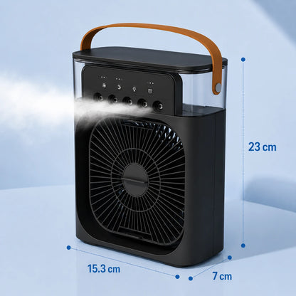 Ventilateur brumisateur 3-en-1 SELVAIR noir | Rafraîchisseur, humidificateur et LED