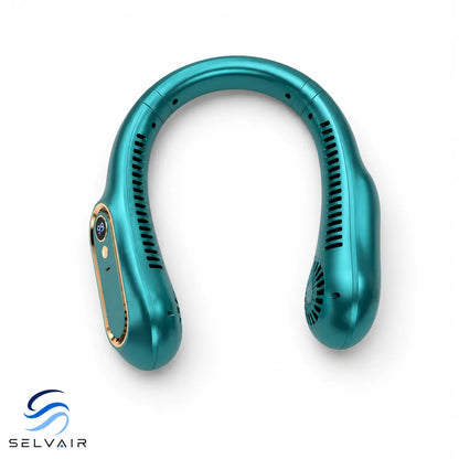 Ventilateur cou vert LED rechargeable | SELVAIR