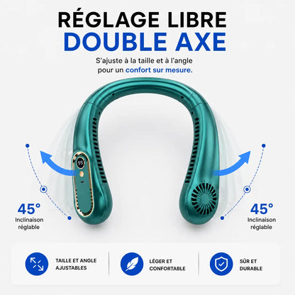 Ventilateur cou vert LED rechargeable | SELVAIR